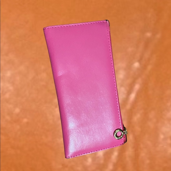 Pink leather wallet - Picture 2 of 3